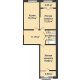 2 комнатная квартира 65,5 м² в ЖК Сердце, дом 1 - планировка