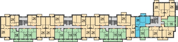 Планировка 3 этажа в доме № 1, корпус 1 в ЖК 5+ (Пять плюс)
