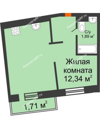 1 комнатная квартира 32,31 м² в ЖК Речной порт, дом № 1