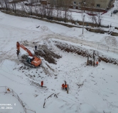 Ход строительства дома 5, секция 3.3, 3.4, 3.5 в ЖК Красное Яблоко -