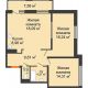 2 комнатная квартира 75,47 м² в МКР Родные просторы, дом Литер 7 - планировка