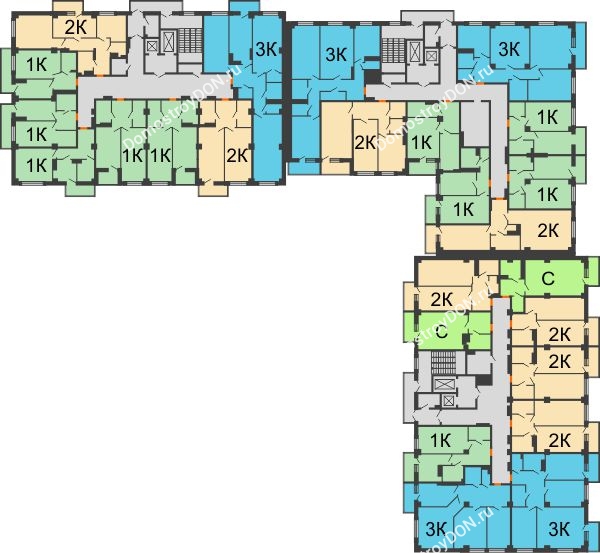 Планировка 4 этажа в доме Литер 6 в ЖК Сокол Градъ