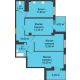 3 комнатная квартира 72,75 м² в ЖК Грин Парк, дом Литер 2 - планировка