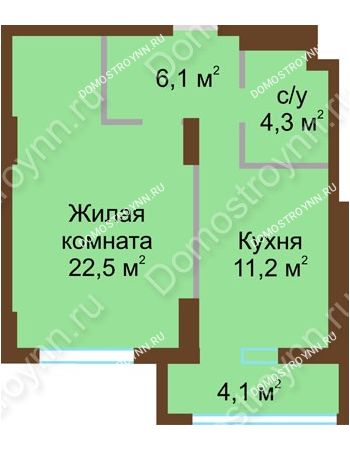 1 комнатная квартира 48,2 м² - ЖК Подкова Сормовская