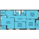 3 комнатная квартира 107,76 м² в ЖК Суворов-Сити, дом 1 очередь секция 6-13 - планировка