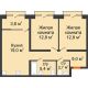 2 комнатная квартира 65,9 м² в ЖК Андерсен парк, дом ГП-5 - планировка
