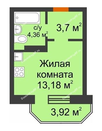 Студия 22,42 м² в ЖК Светлоград, дом Литер 15