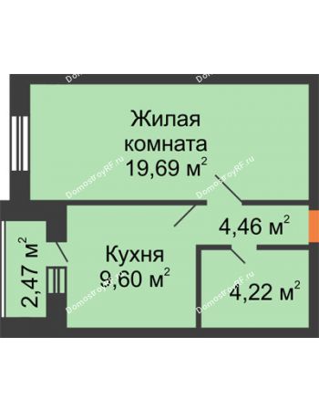 1 комнатная квартира 37,97 м² - ЖК Парк Металлургов