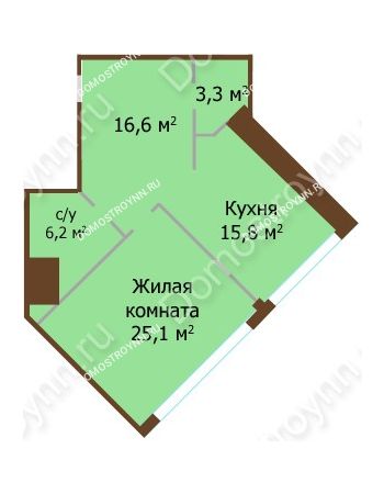 1 комнатная квартира 71,8 м² - ЖК Бояр Палас
