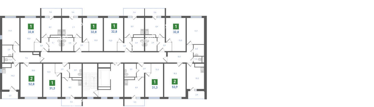 Планировка 10 этажа в доме Корпус 8-12.1 в ЖК Левенцовка парк