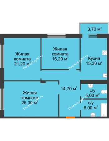 3 комнатная квартира 104,81 м² - Жилой дом по ул. Им. Семашко