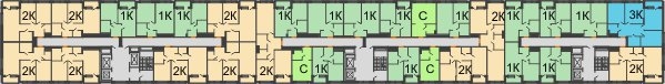 Планировка 2 этажа в доме Корпус 5.1 в ЖК Озерный парк