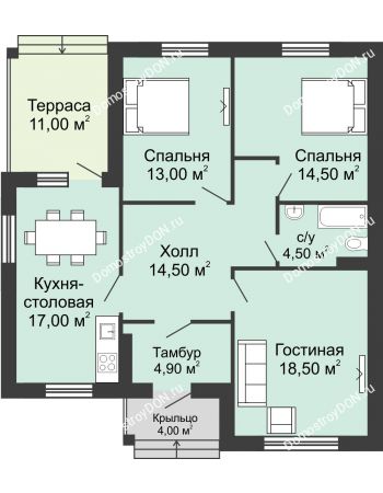 3 комнатная квартира 94,45 м² в КП Щепкин Союз, дом Тип 1, 94.45 м²