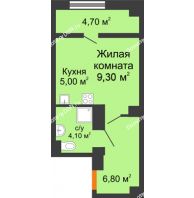 Студия 27,68 м² в ЖК Сокол на Оганова, дом Литер 1 - планировка