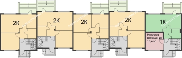 Планировка 1 этажа в доме № 3 в ЖК Цветочный парк	