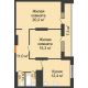 2 комнатная квартира 70 м², ЖК Космолет - планировка