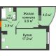 1 комнатная квартира 37,8 м² в ЖК Самолет, дом 4 очередь - Литер 22 - планировка