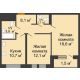 2 комнатная квартира 56,7 м² в ЖК Озерный парк, дом Корпус 5.1 - планировка