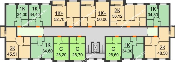 ЖК Янтарный - планировка 4 этажа