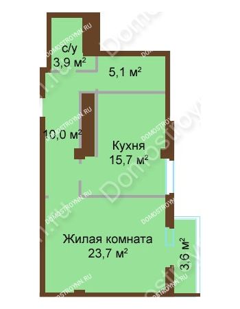 1 комнатная квартира 61,1 м² - ЖК Бояр Палас