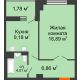 1 комнатная квартира 38,82 м² в ЖК Университетский 137, дом Секция С1 - планировка