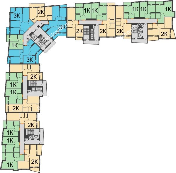 ЖК Сограт - планировка 6 этажа
