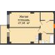 2 комнатная квартира 47,19 м² в ЖК Сокол Градъ, дом Литер 1 (8) - планировка