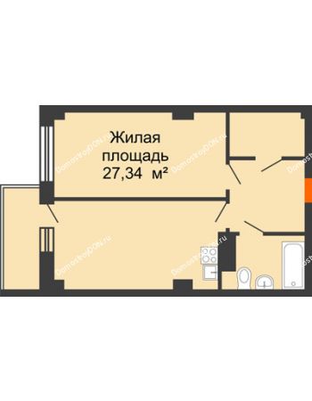 2 комнатная квартира 47,19 м² в ЖК Сокол Градъ, дом Литер 1 (8)