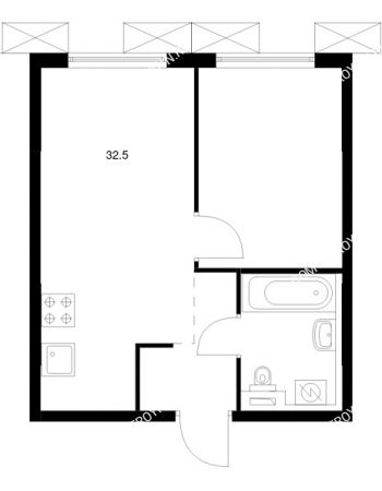 1 комнатная квартира 32,5 м² в ЖК Савин парк, дом корпус 8