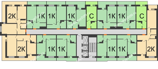 Планировка 20 этажа в доме Литер 1, корпус 1, блок-секция 1 в ЖК SkyPark (Скайпарк)