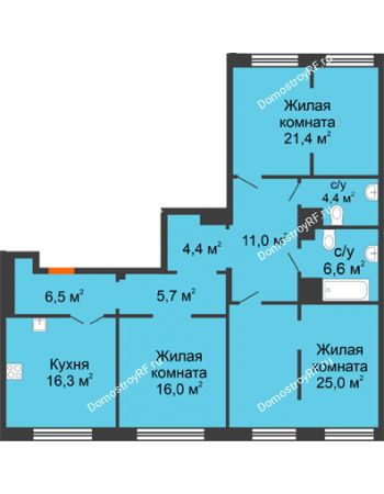 3 комнатная квартира 121 м² в Архитектурный Ансамбль Вознесенский, дом Собенникова